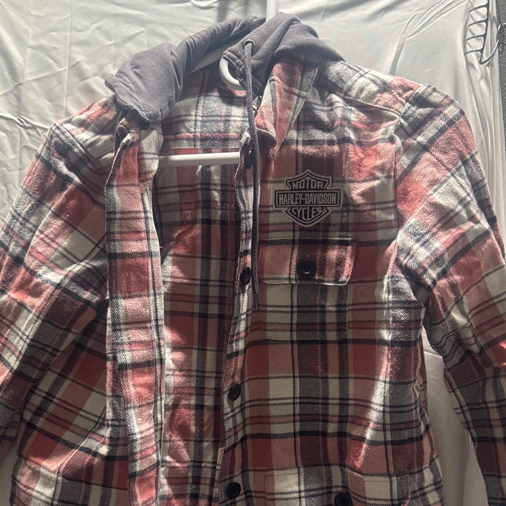 Harley-Davidson Red and Black Plaid Shirt